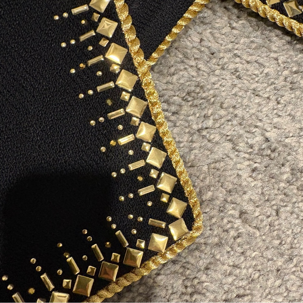 ST. JOHN Evening NEW Gold Studded Embellished Cardigan Sweater Jacket Size 8 - Picture 8 of 16